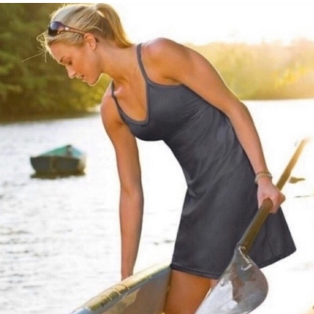 Athleta Shorebreak Swim Dress in Dark Gray Sz S